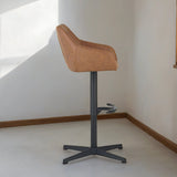 Heces de barra de veneno Cognac Ecoleer - Asiento de barra giratoria ajustable con reposabrazos