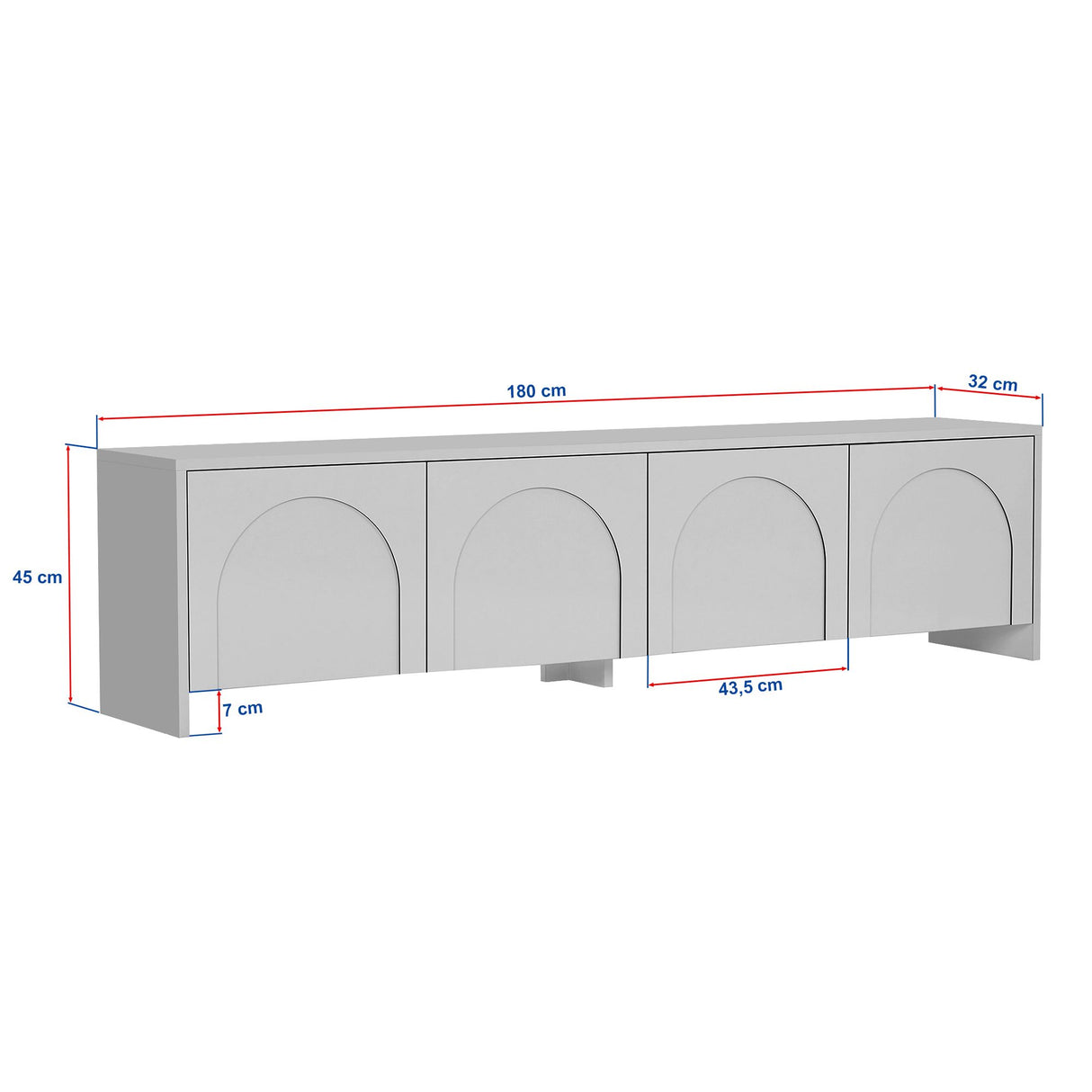 Mueble TV Aurelia blanco 180 cm madera melaminada