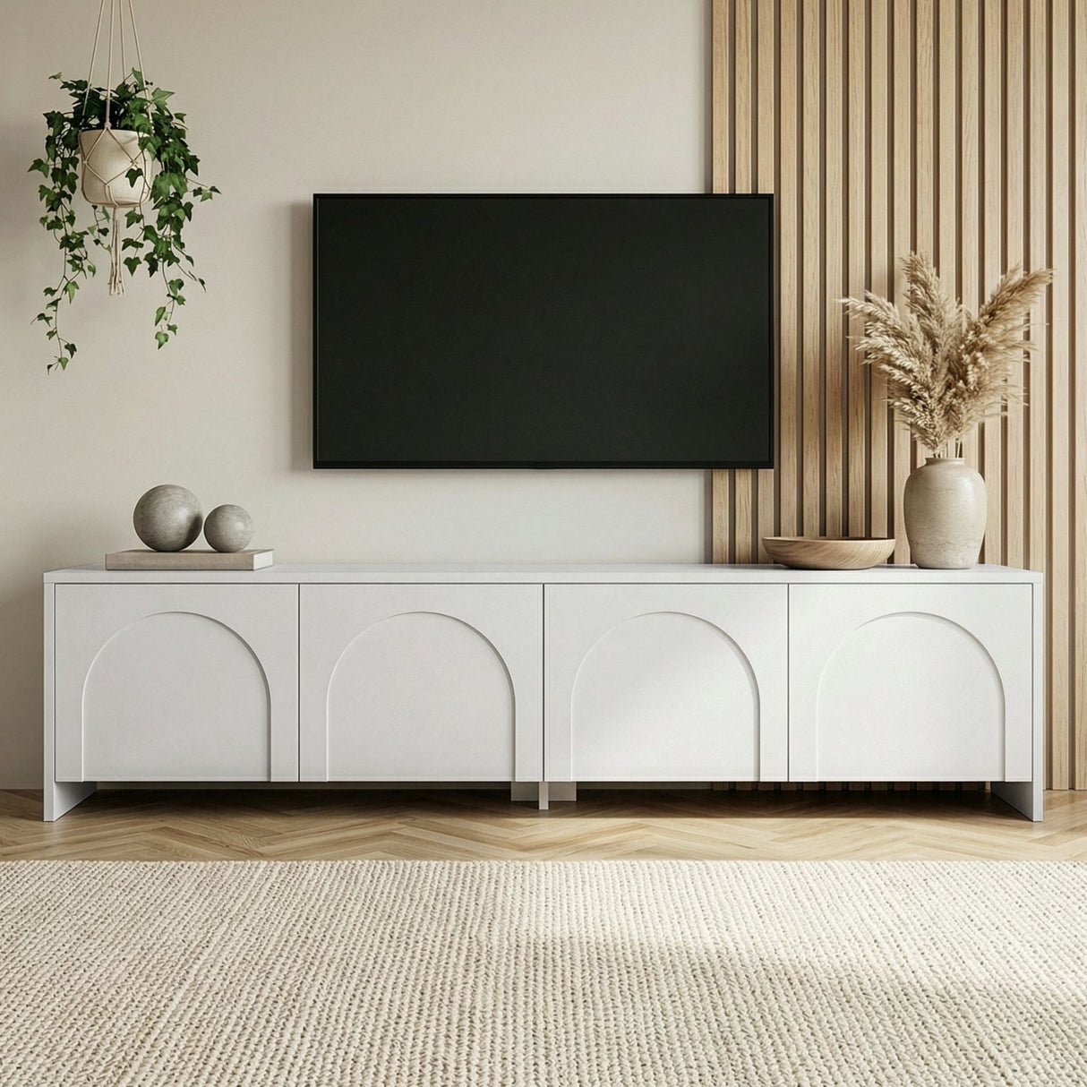 Mueble TV Aurelia blanco 180 cm madera melaminada