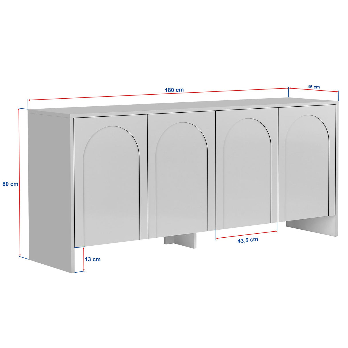 Arlen sidetable crème 180 cm Gemelamineerd hout