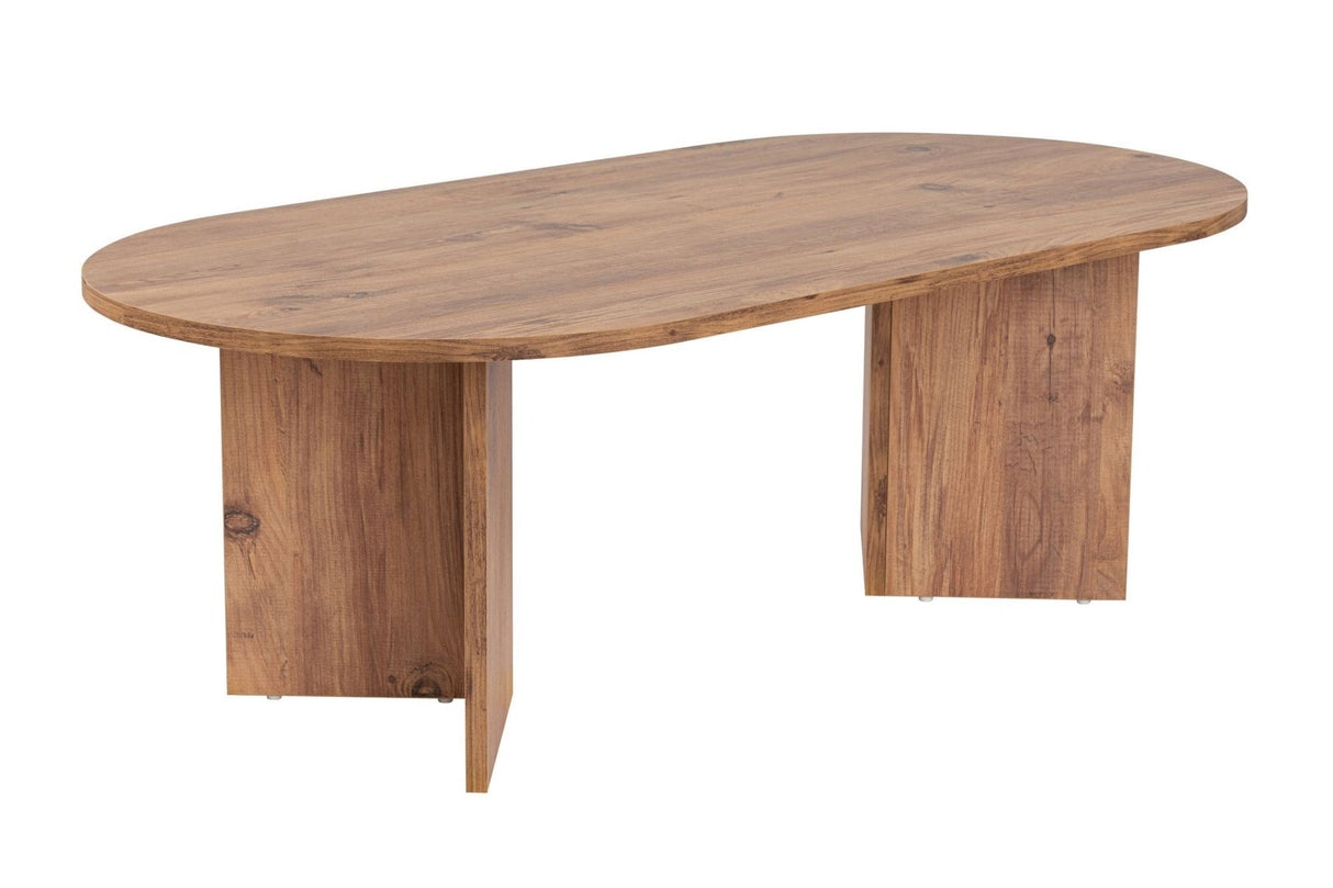 Salontafels - Salontafel dennenhout melamine boogvorm Koda 119x60 cm - Dimehouse