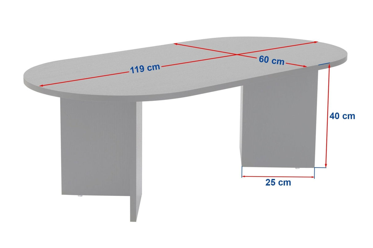 Salontafels - Salontafel dennenhout melamine boogvorm Koda 119x60 cm - Dimehouse