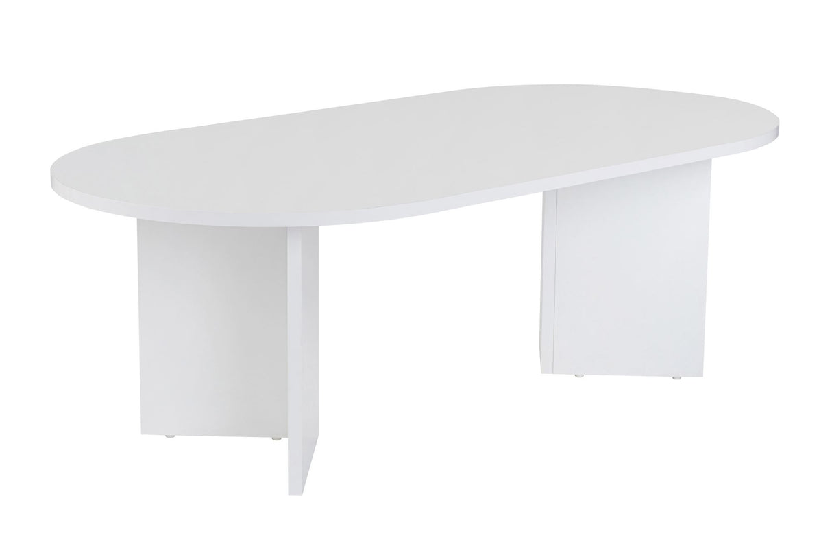 Salontafels - Salontafel wit melamine boogvorm Koda 119x60 cm - Dimehouse