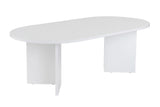 Salontafels - Salontafel wit melamine boogvorm Koda 119x60 cm - Dimehouse