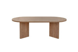 Mesas de centro-Mesa de centro ovalada melamina nogal - Japandi - 119x60 cm - Sota-Dimehouse