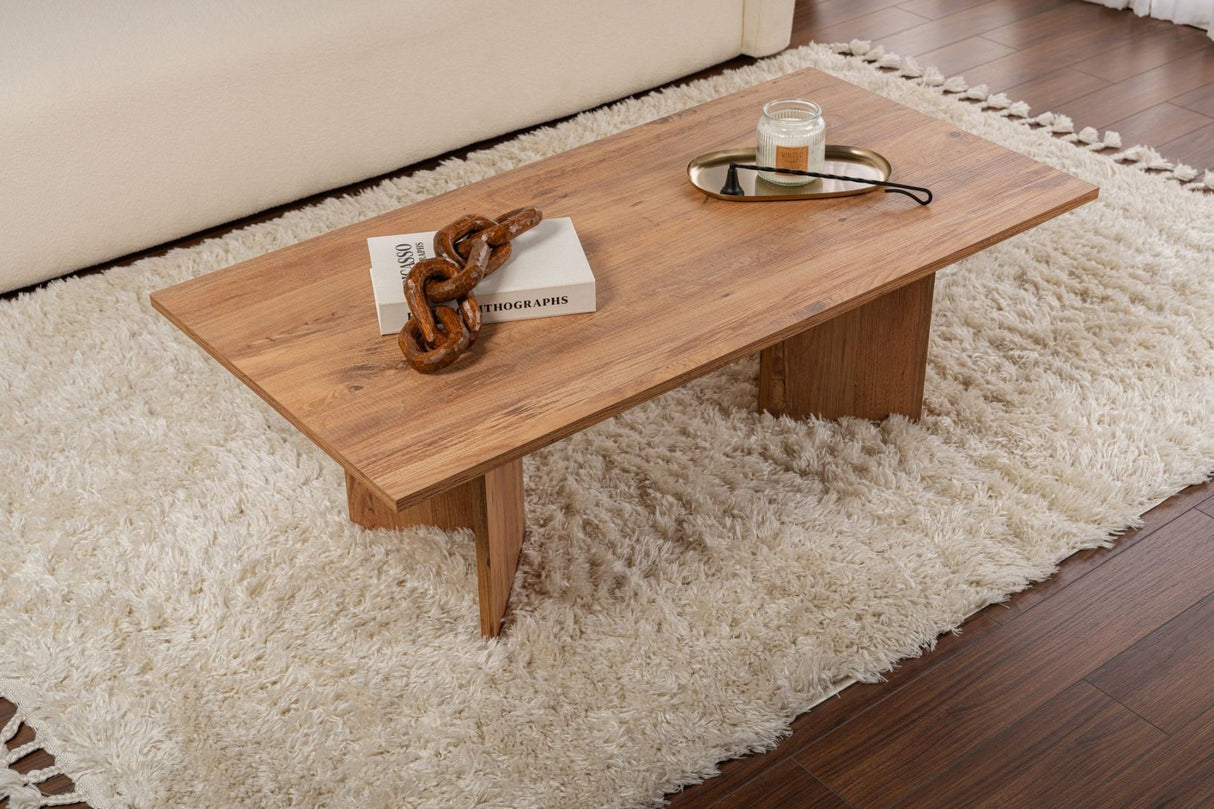 Salontafels - Rechthoekige Salontafel Siban Atlantisch Dennenhout look - 119x60 cm - Dimehouse