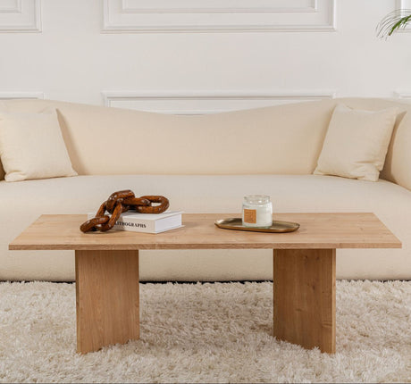 Salontafels - Rechthoekige Salontafel Siban Sapphire Eikenhout look - 119x60 cm - Dimehouse
