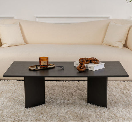 Salontafels - Rechthoekige Salontafel Siban Zwart houtlook - 119x60 cm - Dimehouse