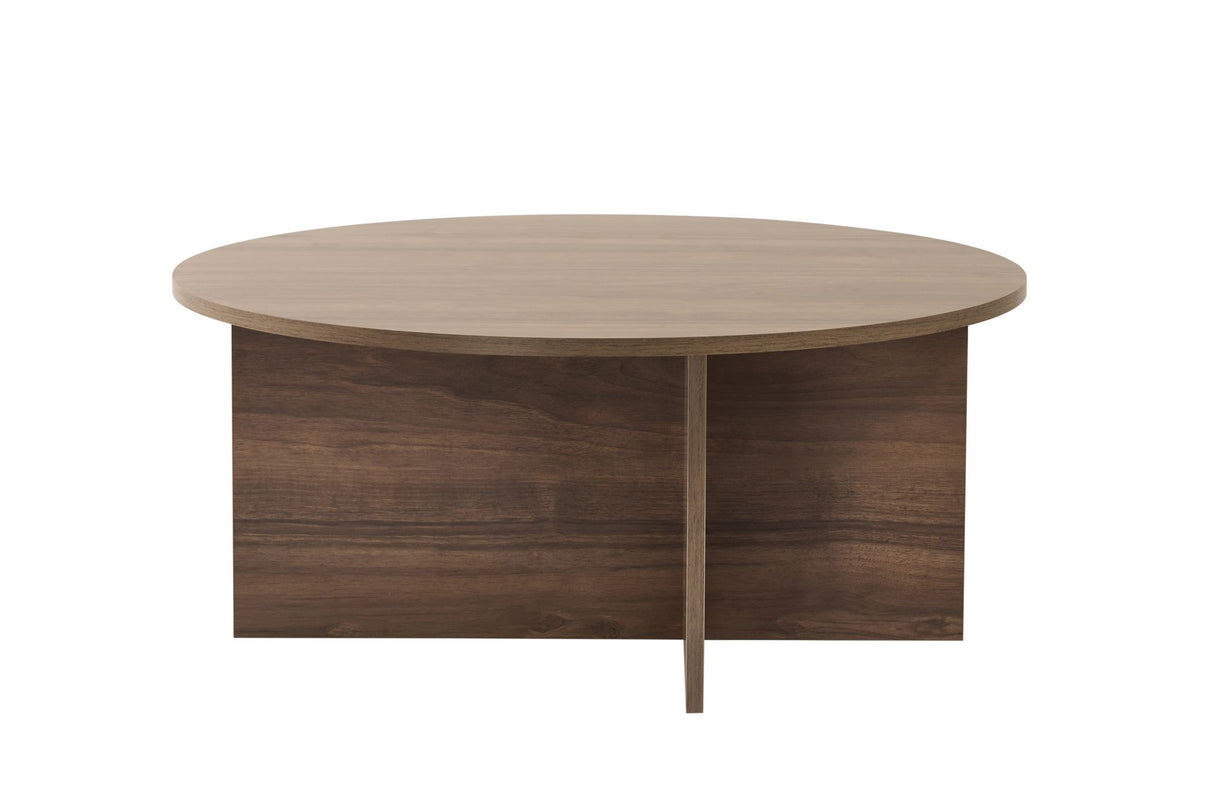 Ronde salontafel Dakota walnoot melamine 90x90x40 cm