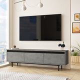 TV Meubels - TV Meubel Maya Zilver Zwart Melamine 160x45,2x35,5 cm - Dimehouse