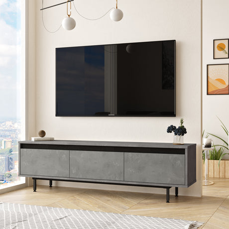 Muebles de TV Maya Silver Black Melamine 160x45.2x35.5 cm