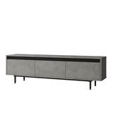 TV Meubels - TV Meubel Maya Zilver Zwart Melamine 160x45,2x35,5 cm - Dimehouse