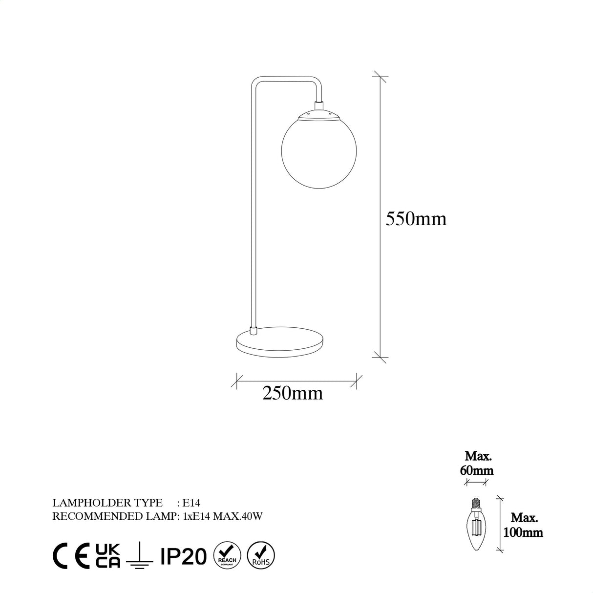 Tafellamp Bronskleurig Glas Brim