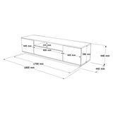 TV Meubels - TV Meubel Salerno Atlantisch Dennenhout Wit Melamine 180x44,6x44,5 cm - Dimehouse