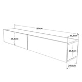 TV Meubels - Zwevend TV Meubel Turin Atlantisch Dennenhout Melamine 180x29,6x31,6 cm - Dimehouse
