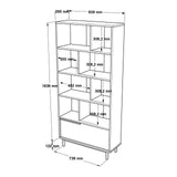 Boekenkasten - Boekenkast Kosmos Walnoot Eik Melamine 83,9x175,6x29,5 cm - Dimehouse