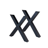 Juego de 2 patas de mesa X-pata negro metal 