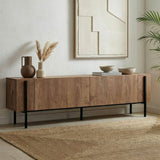 Mueble TV Nexus aspecto roble negro 180 cm Aspecto roble Kafkas / Madera revestida de melamina Negro