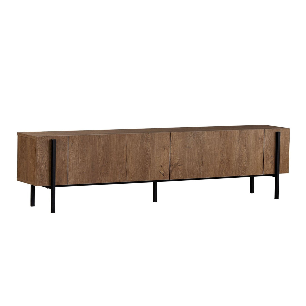 Mueble TV Nexus aspecto roble negro 180 cm Aspecto roble Kafkas / Madera revestida de melamina Negro