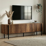 Mueble TV Nexus aspecto nogal negro 180 cm Aspecto nogal barroco y compuesto de madera melamina negra