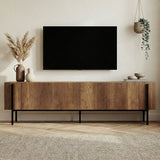 Mueble TV Nexus aspecto nogal negro 180 cm Aspecto nogal barroco y compuesto de madera melamina negra