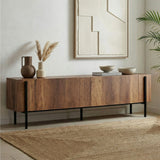 Mueble TV Nexus aspecto nogal negro 180 cm Aspecto nogal barroco y compuesto de madera melamina negra