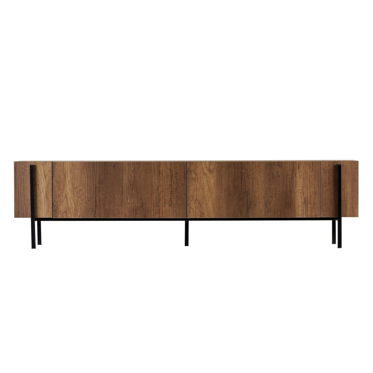 Mueble TV Nexus aspecto nogal negro 180 cm Aspecto nogal barroco y compuesto de madera melamina negra