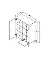 Wandkasten - Wandkast Hazeran Multi Eik Beukenhout 40x110x cm - Dimehouse