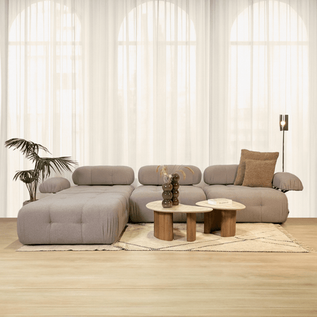 Modular Bank 3-Seater con Hocker Doblo beige