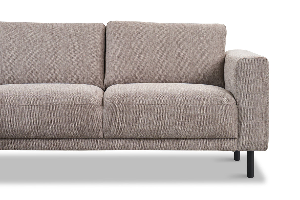 Moderne 3-zits Hoekbank Links Taupe Stof Aniko met Lounger 240x197x78 cm