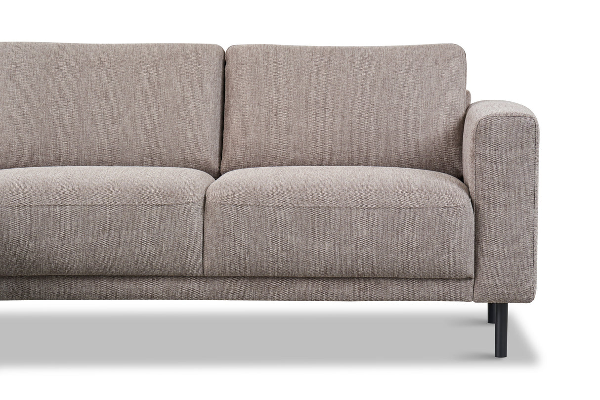 Moderne Hoekbank Links Taupe Stof Aniko met Chaise Longue 238x142x78 cm