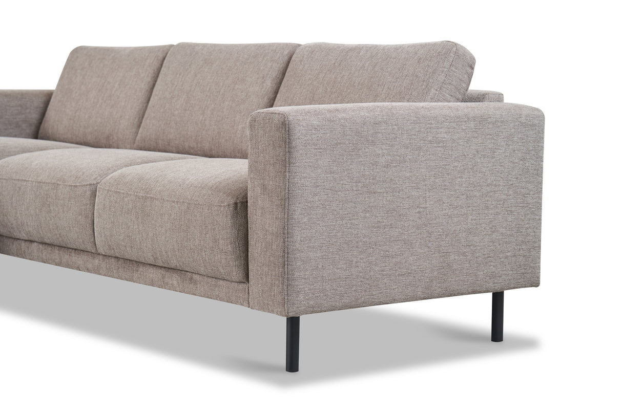 Moderne Hoekbank Links Taupe Stof Aniko met Chaise Longue 238x142x78 cm