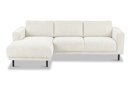 Moderne Hoekbank Links Beige Stof Aniko met Chaise Longue 238x142x78 cm