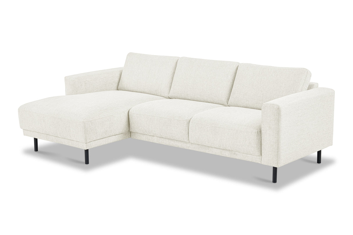 Moderne Hoekbank Links Beige Stof Aniko met Chaise Longue 238x142x78 cm