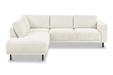 Moderne 3-zits Hoekbank Links Beige Stof Aniko met Lounger 240x197x78 cm