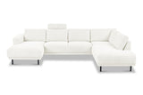 Moderne U-Bank Hoekbank Rechts Beige Stof Aniko 310x197x78 cm