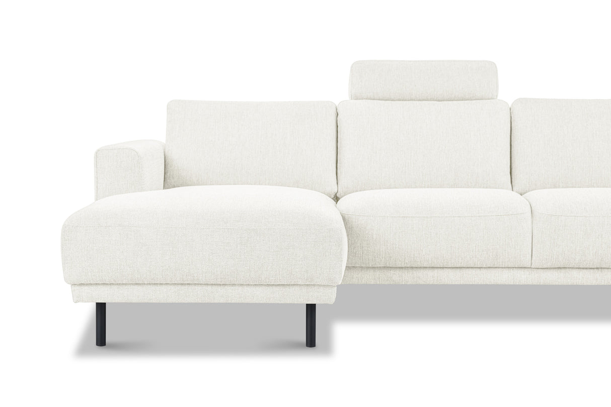 Moderne U-Bank Hoekbank Rechts Beige Stof Aniko 310x197x78 cm