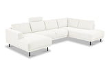 Moderne U-Bank Hoekbank Rechts Beige Stof Aniko 310x197x78 cm