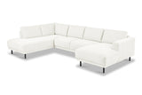 Moderne U-Bank Hoekbank Rechts Beige Stof Aniko 310x197x78 cm