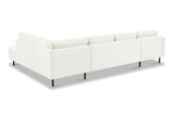 Moderne U-Bank Hoekbank Rechts Beige Stof Aniko 310x197x78 cm