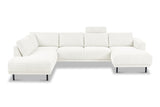 Moderne U-Bank Hoekbank Links Beige Stof Aniko 310x197x78 cm