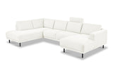 Moderne U-Bank Hoekbank Links Beige Stof Aniko 310x197x78 cm