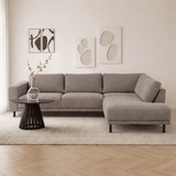 Moderne 3-zits Hoekbank Rechts Taupe Stof Aniko met Lounger 240x197x78 cm