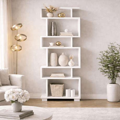 Estantería de diseño melamina blanca Block 60x165x19,5 cm