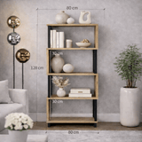Librería Ceylan Walnut Melamine 80x128x22 cm