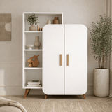 Boekenkasten - Scandinavische boekenkast wit melamine Form 90x132x32 cm - Dimehouse