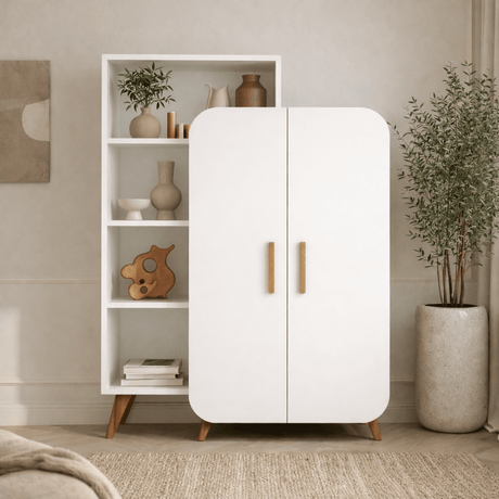 Librería escandinava melamina blanca Form 90x132x32 cm