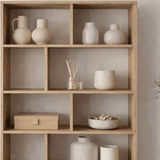 Boekenkasten - Boekenkast Kosmos Walnoot Eik Melamine 83,9x175,6x29,5 cm - Dimehouse