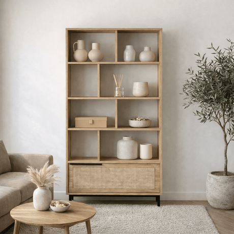 Librería Cosmos Walnut Oak Melamine 83.9x175.6x29.5 cm