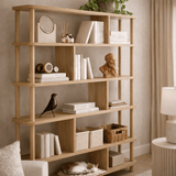 Librería Japandi pino melamina Meta 120x168,5x28 cm